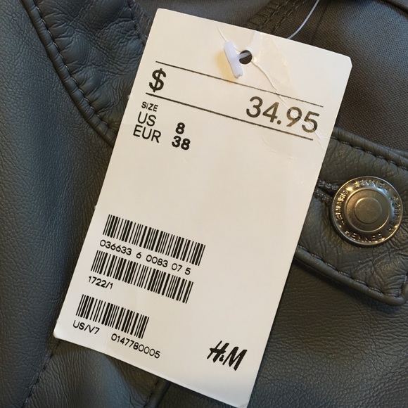 ✨NWT✨ H&M Gray Faux Leather Pants - Picture 5 of 5